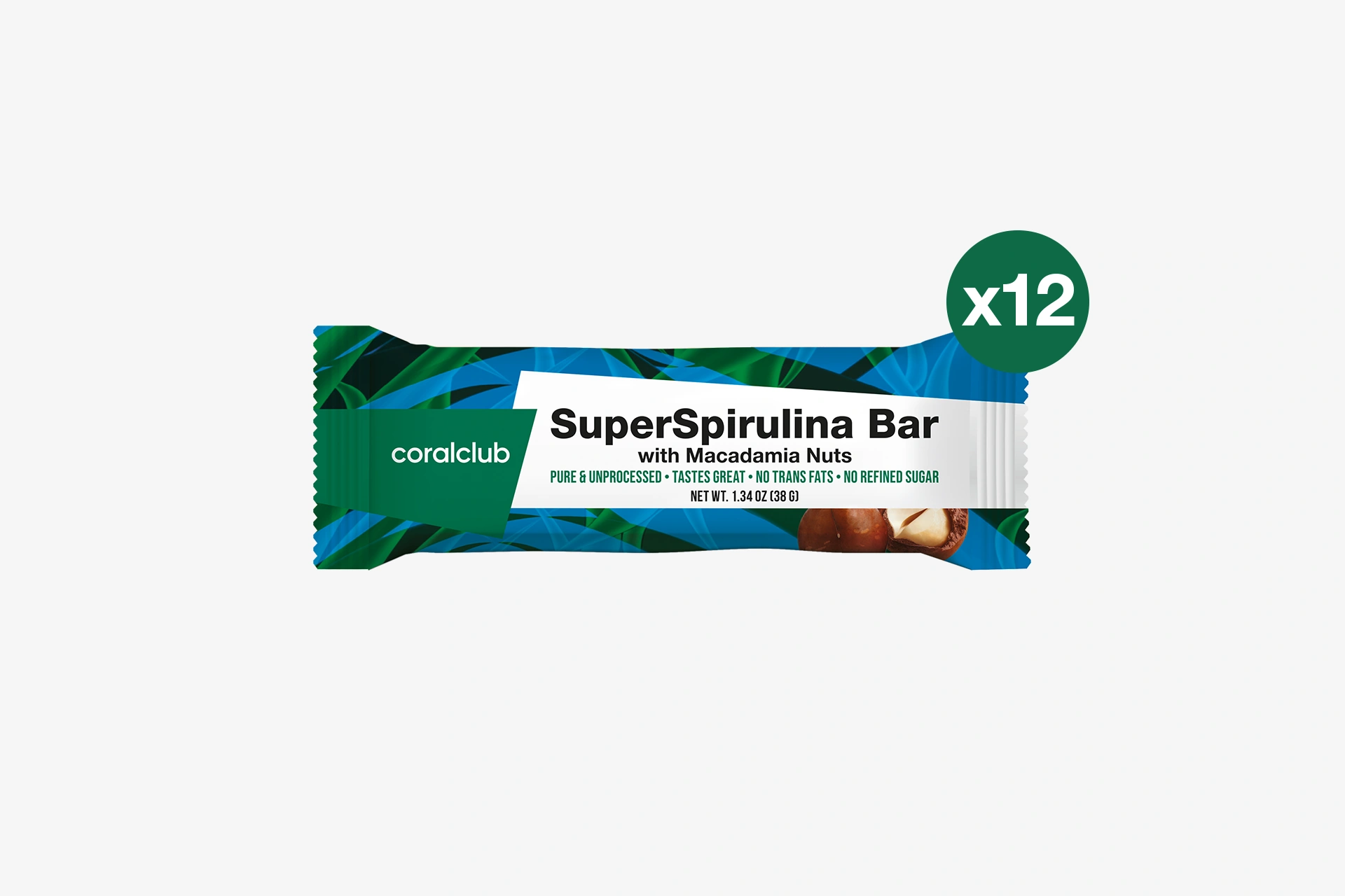 SuperSpirulina Bar with Macadamia Nuts